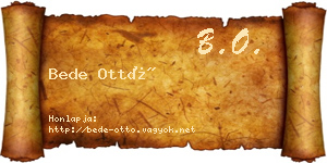 Bede Ottó névjegykártya